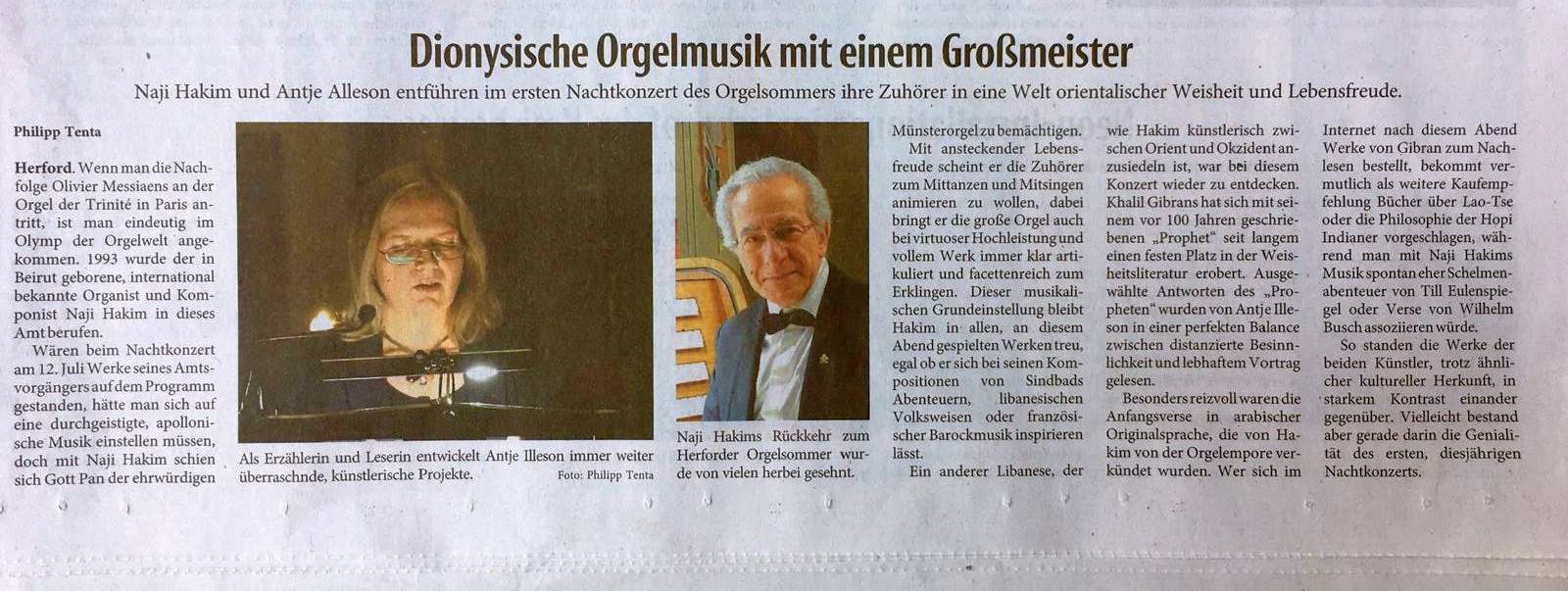 Zeitungsausschnitt Neue Westfälische